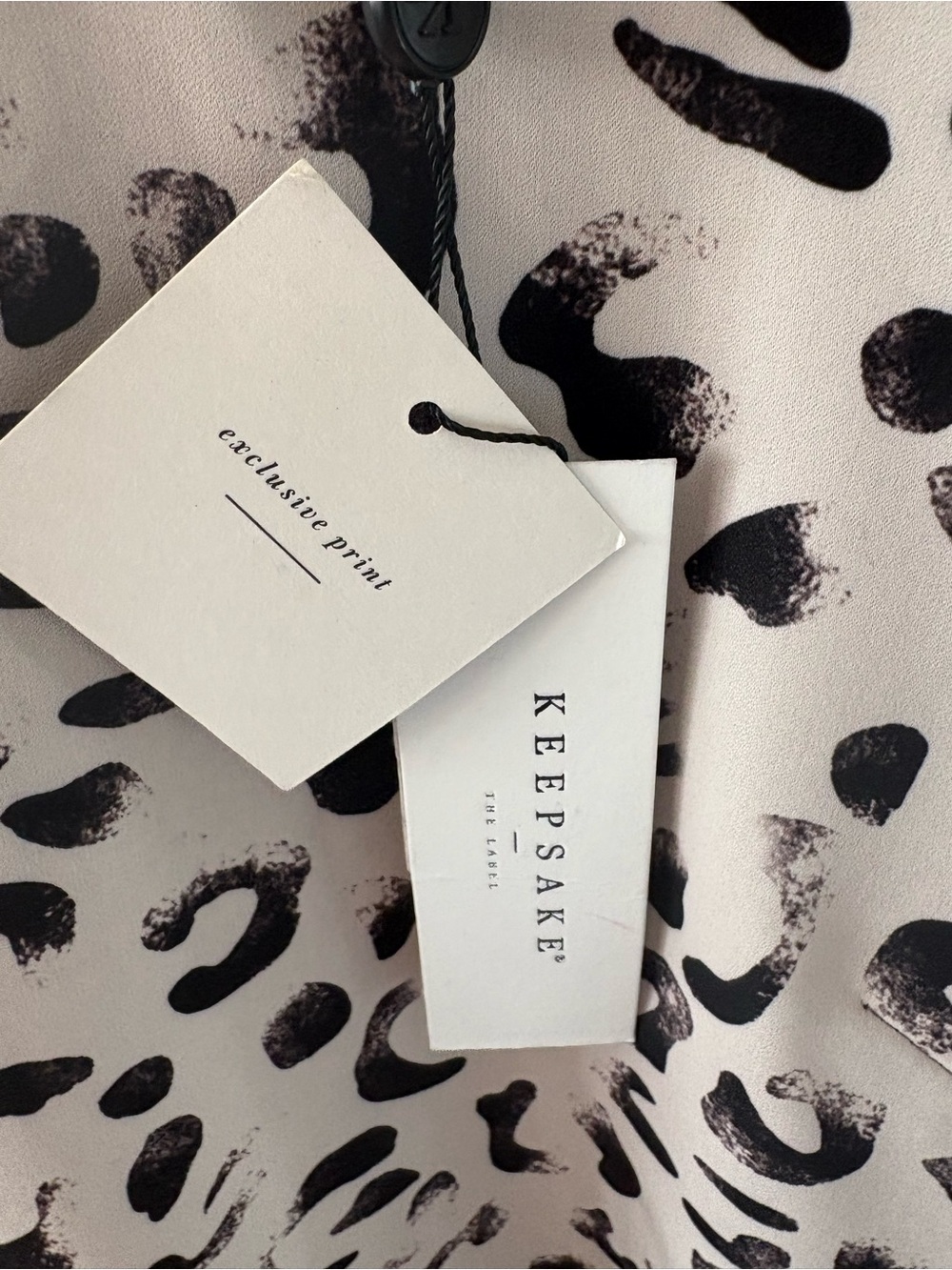 KEEPSAKE the Label Blush Leopard Print Shift Dress with Black Sleeves - Picture 3 of 9